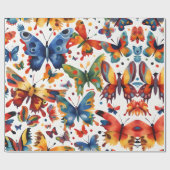 Kleurrijke Vlinder tekening Cadeaupapier (Vlak)