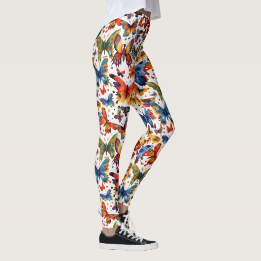 Kleurrijke Vlinder tekening Leggings (Rechts)