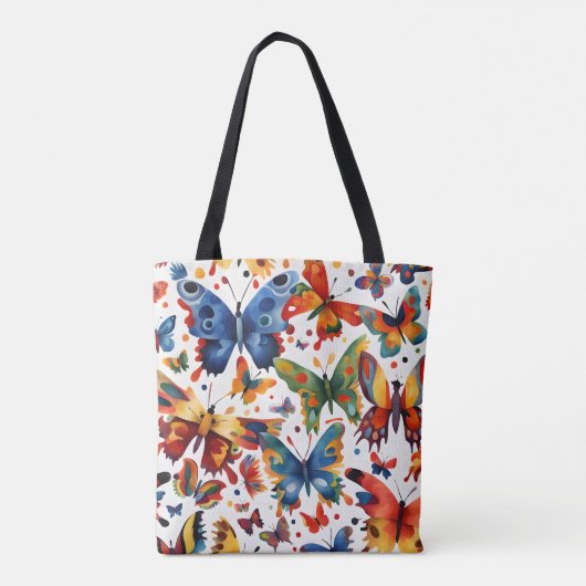 Kleurrijke Vlinder tekening Tote Bag (Achterkant)