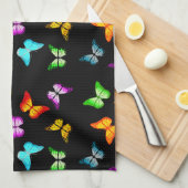 Kleurrijke vlinder theedoek (Quarter Fold)
