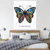 Kleurrijke Vlinder Thunder_Cove Canvas Afdruk (Insitu (Slaapkamer))