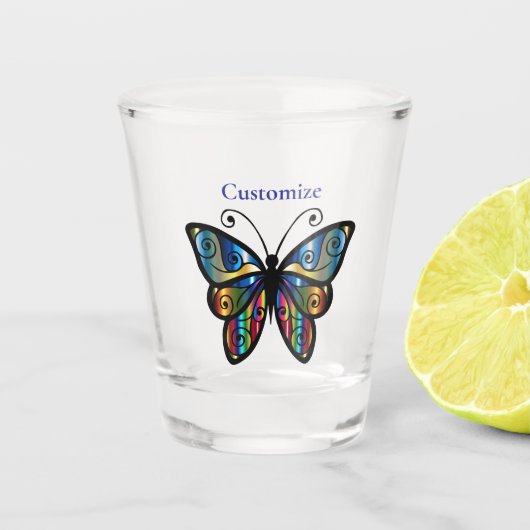 Kleurrijke Vlinder Thunder_Cove Shot Glas (Voorkant)