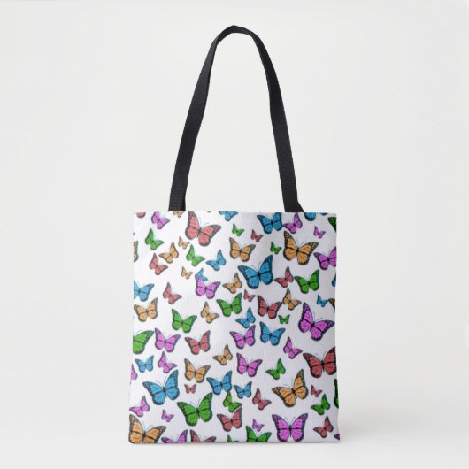 kleurrijke vlinder tote bag (Voorkant)
