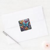 Kleurrijke Vlinder Vierkante Sticker (Envelop)