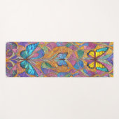 Kleurrijke Vlinder Yoga Mat - Mooi Mozaïek (Voorkant (horizontaal))