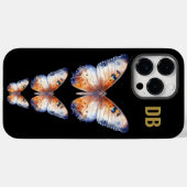 Kleurrijke Vlinder Zwarte Aangepaste Monogram Case-Mate iPhone Case (Achterkant (horizontaal))
