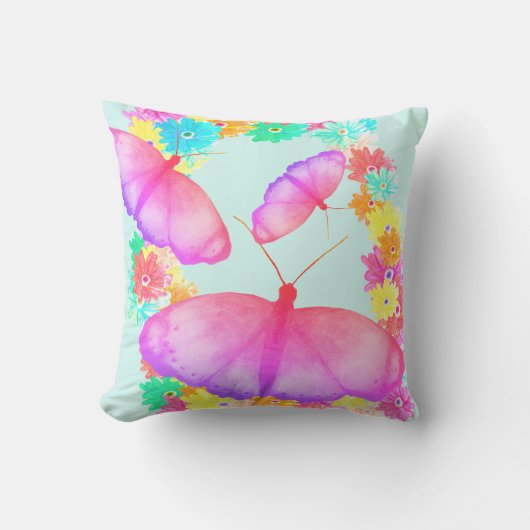 Kleurrijke vlinderbloemige droom kussen (Voorkant)