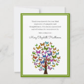 Kleurrijke vlinderboom | Foto Begrafenis Dank u Bedankkaart (Voorkant)