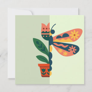 Kleurrijke vlinderdecoratie met bloemmotieven kaart