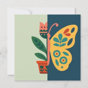 Kleurrijke vlinderdecoratie met bloemmotieven kaart