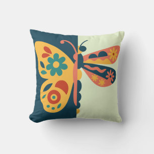 Kleurrijke vlinderdecoratie met bloemmotieven kussen