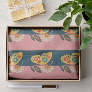 Kleurrijke vlinderdecoratie met bloemmotieven tissuepapier