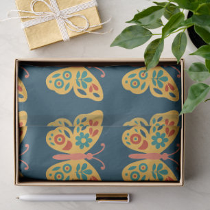 Kleurrijke vlinderdecoratie met bloemmotieven tissuepapier