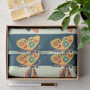 Kleurrijke vlinderdecoratie met bloemmotieven tissuepapier