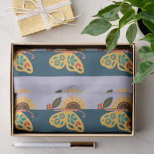 Kleurrijke vlinderdecoratie met bloemmotieven tissuepapier