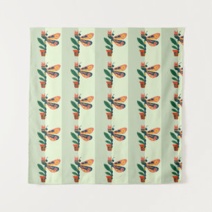 Kleurrijke vlinderdecoratie met bloemmotieven wandkleed