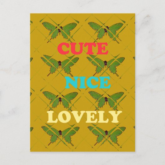 Kleurrijke vlinderdecoratie: Schattige, mooi en mo Briefkaart (Voorkant)