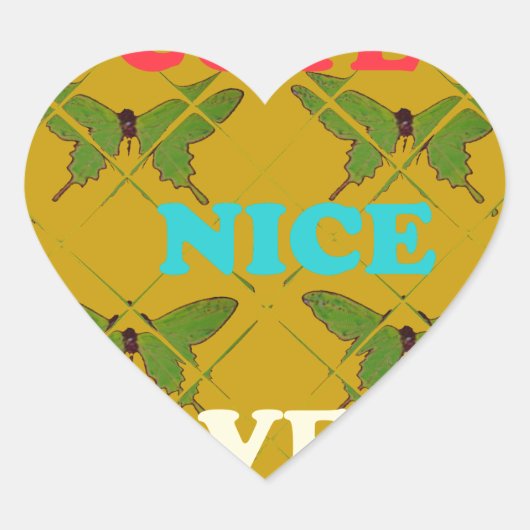 Kleurrijke vlinderdecoratie: Schattige, mooi en mo Hart Sticker (Voorkant)