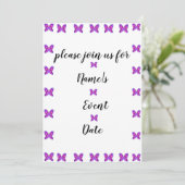 kleurrijke vlinderfeest ELKE EVENT Uitnodiging (Staand voorkant)