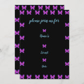 kleurrijke vlinderfeest ELKE EVENT Uitnodiging (Voorkant / Achterkant)