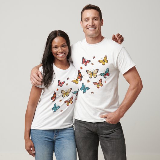 Kleurrijke vlinderflutter - Waterverf vlinder T-shirt (Unisex)