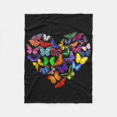 Kleurrijke vlinderhart vlinders houden van Valenti Fleece Deken (Voorkant)