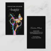 Kleurrijke vlinderkapper schaar visitekaartje (Voorkant / Achterkant)