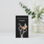 Kleurrijke vlinderkapper schaar visitekaartje (Staand voorkant)