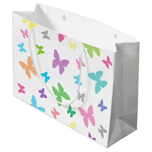 Kleurrijke vlinderkunst groot cadeauzakje (Achterkant Gekanteld)