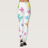 Kleurrijke vlinderkunst leggings (Achterkant)