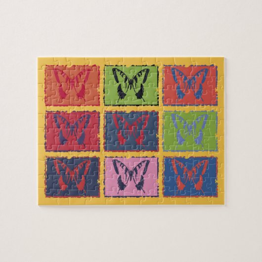 kleurrijke vlinderkunst legpuzzel (Horizontaal)