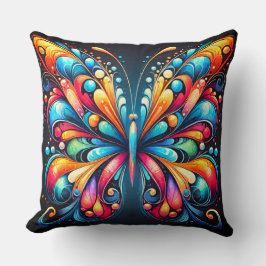 Kleurrijke vlinderkunst | Levendig, op Natuur geïn Kussen
