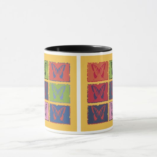  kleurrijke vlinderkunst mok (Midden)