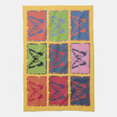 kleurrijke vlinderkunst theedoek (Verticaal)