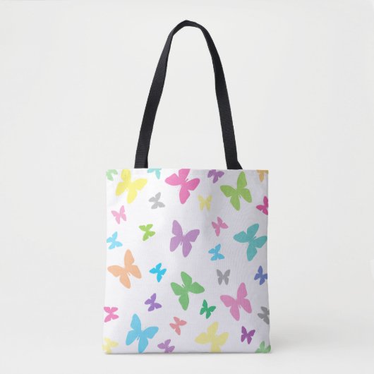 Kleurrijke vlinderkunst tote bag (Voorkant)