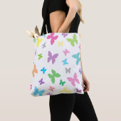 Kleurrijke vlinderkunst tote bag (Dichtbij)