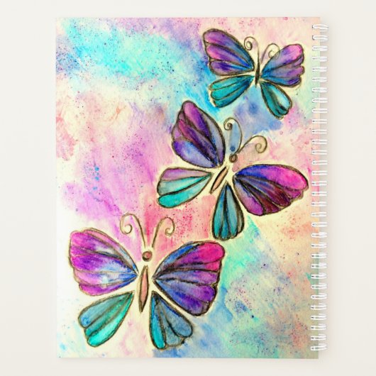 Kleurrijke vlinderplanner - aangepaste tekst - Jaa Planner (Achterkant)