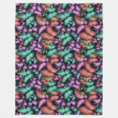 Kleurrijke Vlinderprint Fleece Deken (Voorkant)
