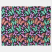 Kleurrijke Vlinderprint Fleece Deken (Voorkant (Horizontaal))