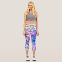 Kleurrijke vlinderprint Leggings-Stijlvol & Comfor