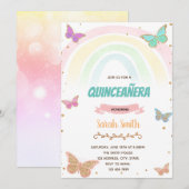 Kleurrijke vlinderregenboog 16 jaar kaart (Voorkant / Achterkant)