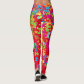 Kleurrijke vlinders 01.bw Rood BG Leggings (Achterkant)