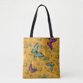 "Kleurrijke Vlinders" Aanpasbaar Monogram Tote Bag (Voorkant)