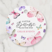 Kleurrijke vlinders Baby shower Bedankjes Labels (Voorkant)