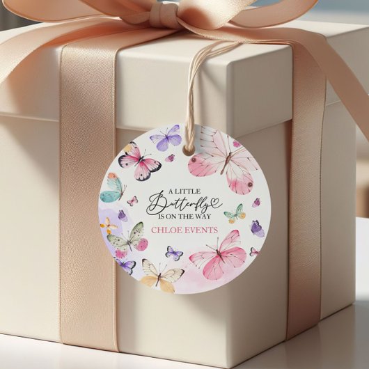Kleurrijke vlinders Baby shower Bedankjes Labels