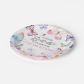 Kleurrijke vlinders Baby shower Papieren Bordje (Gekanteld)