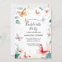 Kleurrijke vlinders Bachelorette party Kaart