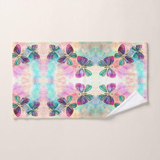 Kleurrijke vlinders - bad handdoek (Handdoek)