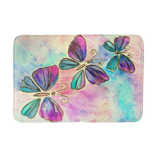 Kleurrijke vlinders badmat (Voorkant)