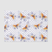 Kleurrijke Vlinders Blauwe Polka stippen Tissuepapier (Voorkant)